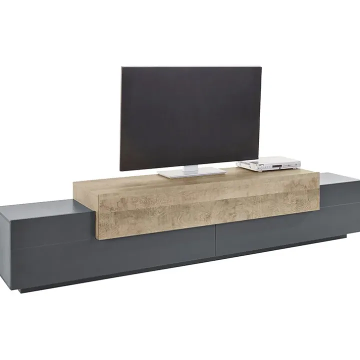 Mobile porta TV 240x52h cm antracite rovere Milos Gihome®