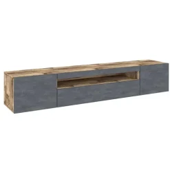 Mobile porta TV 200x37h cm antracite pero Light Big Gihome®