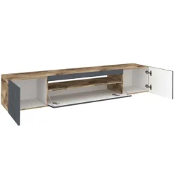 Mobile porta TV 200x37h cm antracite pero Light Big Gihome®