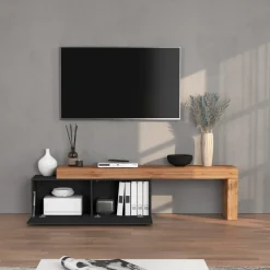 Mobile porta tv 220x51h cm antracite rovere Block