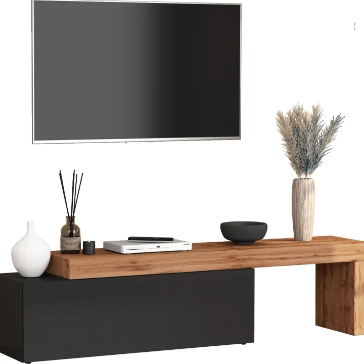 Mobile porta tv 220x51h cm antracite rovere Block