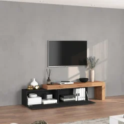 Mobile porta tv 230x51h cm antracite rovere Block