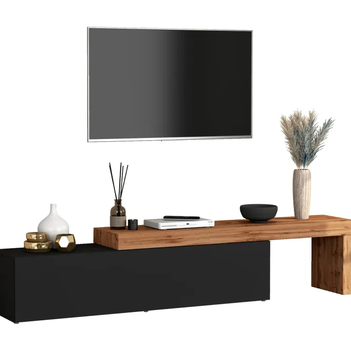 Mobile porta tv 230x51h cm antracite rovere Block