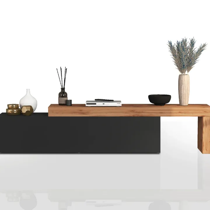 Mobile porta tv 230x51h cm antracite rovere Block