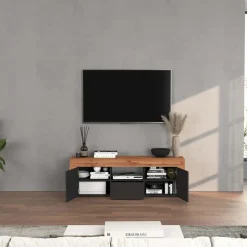 Mobile porta tv 155x51h cm antracite rovere Block