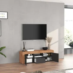 Mobile porta tv 155x51h cm antracite rovere Block