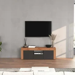 Mobile porta tv 155x51h cm antracite rovere Block