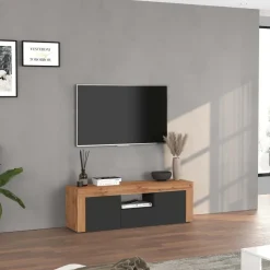 Mobile porta tv 155x51h cm antracite rovere Block
