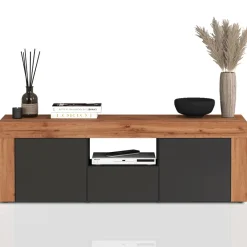 Mobile porta tv 155x51h cm antracite rovere Block