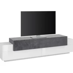 Mobile porta TV 200x52h cm bianco lucido antracite Milos Gihome®