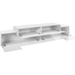 Mobile porta TV 240x52h cm bianco lucido Milos Gihome®