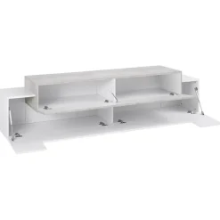 Mobile porta TV 200x52h cm bianco lucido grigio Milos Gihome®