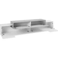 Mobile porta TV 240x52h cm bianco lucido cemento Milos Gihome®