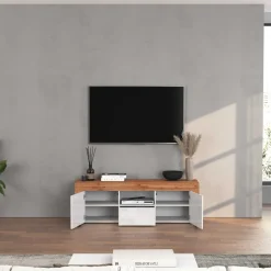 Mobile porta tv 155x51h cm bianco lucido rovere Block