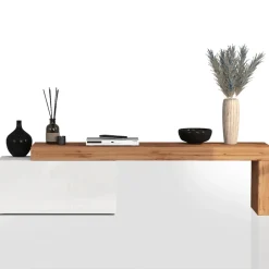 Mobile porta tv 210x51h cm bianco lucido rovere Block