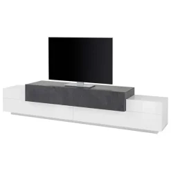 Mobile porta TV 240x52h cm bianco ossido Milos Gihome®