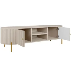 Mobile porta tv 175x54h cm cannettato 2 ante beige cashmere Zurik