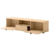 Mobile porta tv 179x42h cm cannettato 2 ante 1 cassetto rovere Sally