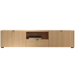 Mobile porta tv 179x42h cm cannettato 2 ante 1 cassetto rovere Sally