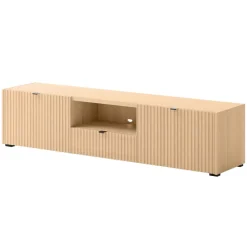 Mobile porta tv 179x42h cm cannettato 2 ante 1 cassetto rovere Sally