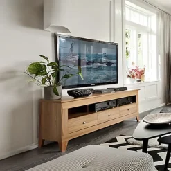 Mobile porta TV 156x64h cm 3 cassetti soggiorno rovere scuro Lucca