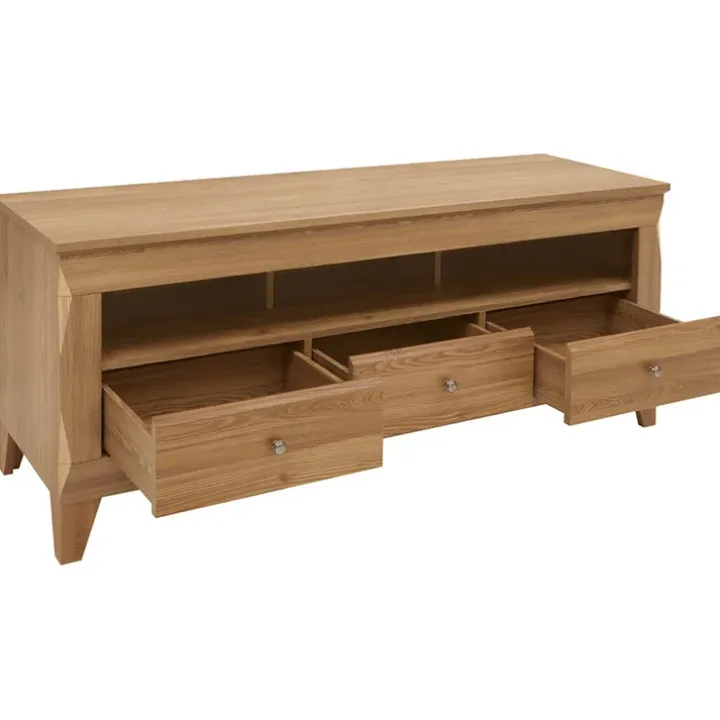 Mobile porta TV 156x64h cm 3 cassetti soggiorno rovere scuro Lucca
