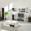 Mobile porta TV 118x43h cm 1 cassetto biaco opaco nero lucido Lexy