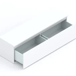 Mobile porta TV 138x40h cm con cassettone bianco lucido Sunset