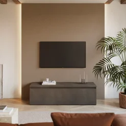 Mobile porta TV 138x40h cm con cassettone ossido nero Sunset