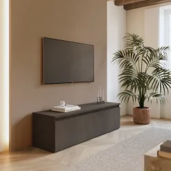Mobile porta TV 138x40h cm con cassettone ossido nero Sunset