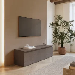 Mobile porta TV 138x40h cm con cassettone marrone bronzo Sunset