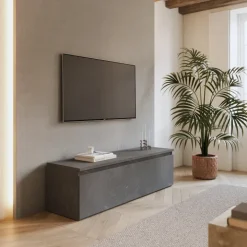 Mobile porta TV 138x40h cm con cassettone antracite Sunset