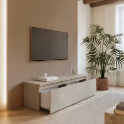 Mobile porta TV 138x40h cm con cassettone tortora Sunset