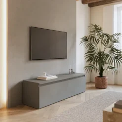 Mobile porta TV 138x40h cm con cassettone grigio scuro Sunset