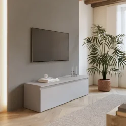 Mobile porta TV 138x40h cm con cassettone grigio chiaro Sunset