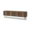 Mobile porta TV 183x54h cm con led 4 ante soggiorno noce Bois