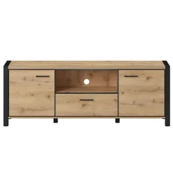 Mobile porta TV 180x65h cm design industrial quercia nero opaco Neive