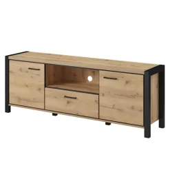 Mobile porta TV 180x65h cm design industrial quercia nero opaco Neive