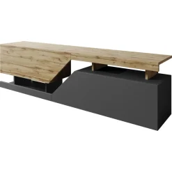 Mobile porta TV 160x46h cm design moderno rovere antracite Modesta