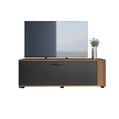 Mobile porta tv 122x40h cm estensibile e trasformabile in angolare noce antracite Venezia