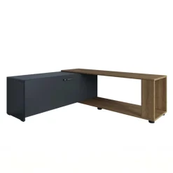 Mobile porta tv 122x40h cm estensibile e trasformabile in angolare noce antracite Venezia
