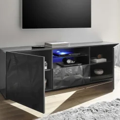 Mobile porta TV 181x57h cm grigio lucido con serigrafia Marvis