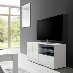Mobile porta TV 121x57h cm laccato bianco lucido Obsession