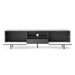 Mobile porta TV 180x51h cm moderno antracite frassinato nero Parigi