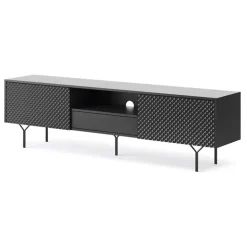 Mobile porta TV 180x51h cm moderno antracite frassinato nero Parigi