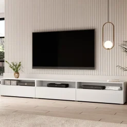 Mobile porta TV 270x42h cm moderno bianco Emotion Gihome®