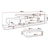 Mobile porta TV 198x45h cm moderno bianco rovere Pabla