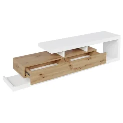 Mobile porta TV 198x45h cm moderno bianco rovere Pabla