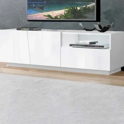 Mobile porta TV 150x46h cm moderno bianco lucido Candia Gihome®