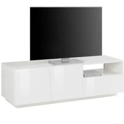 Mobile porta TV 150x46h cm moderno bianco lucido Candia Gihome®